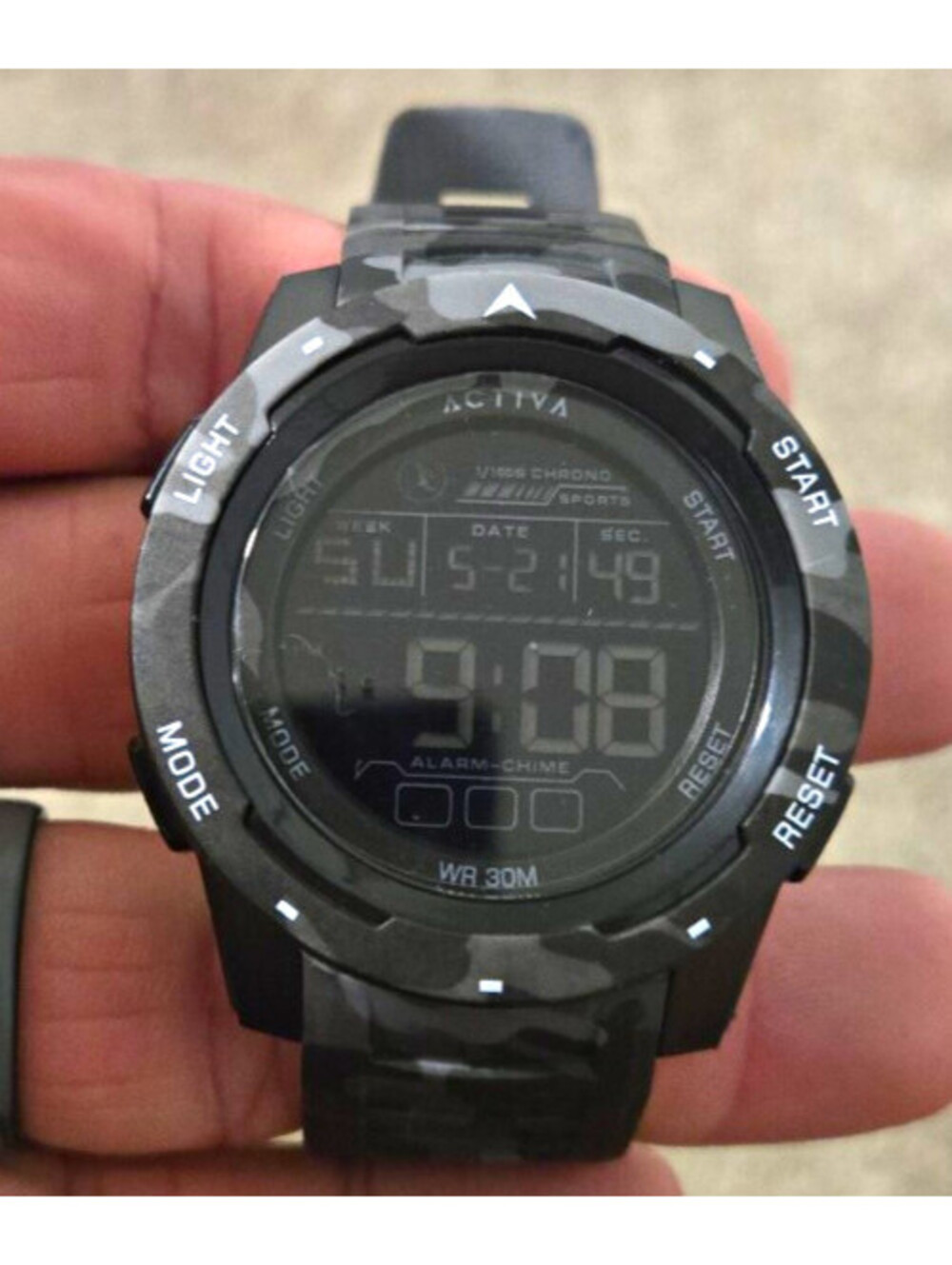 Activa Men's Sport Watch Black/Gray Strap 30m Alarm